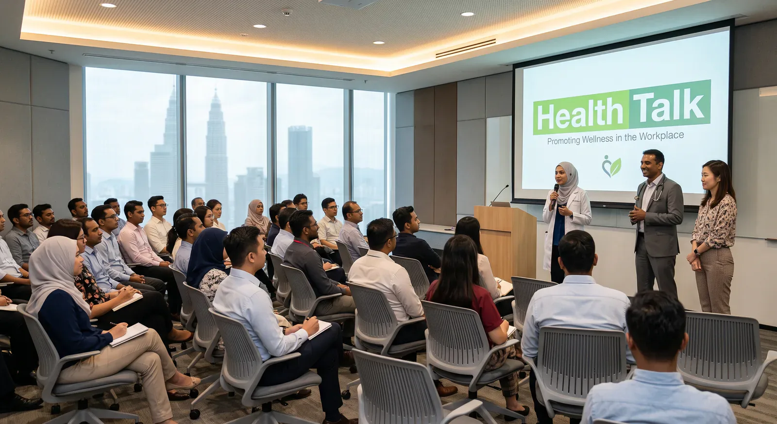 Workplace health talk presented to employees
