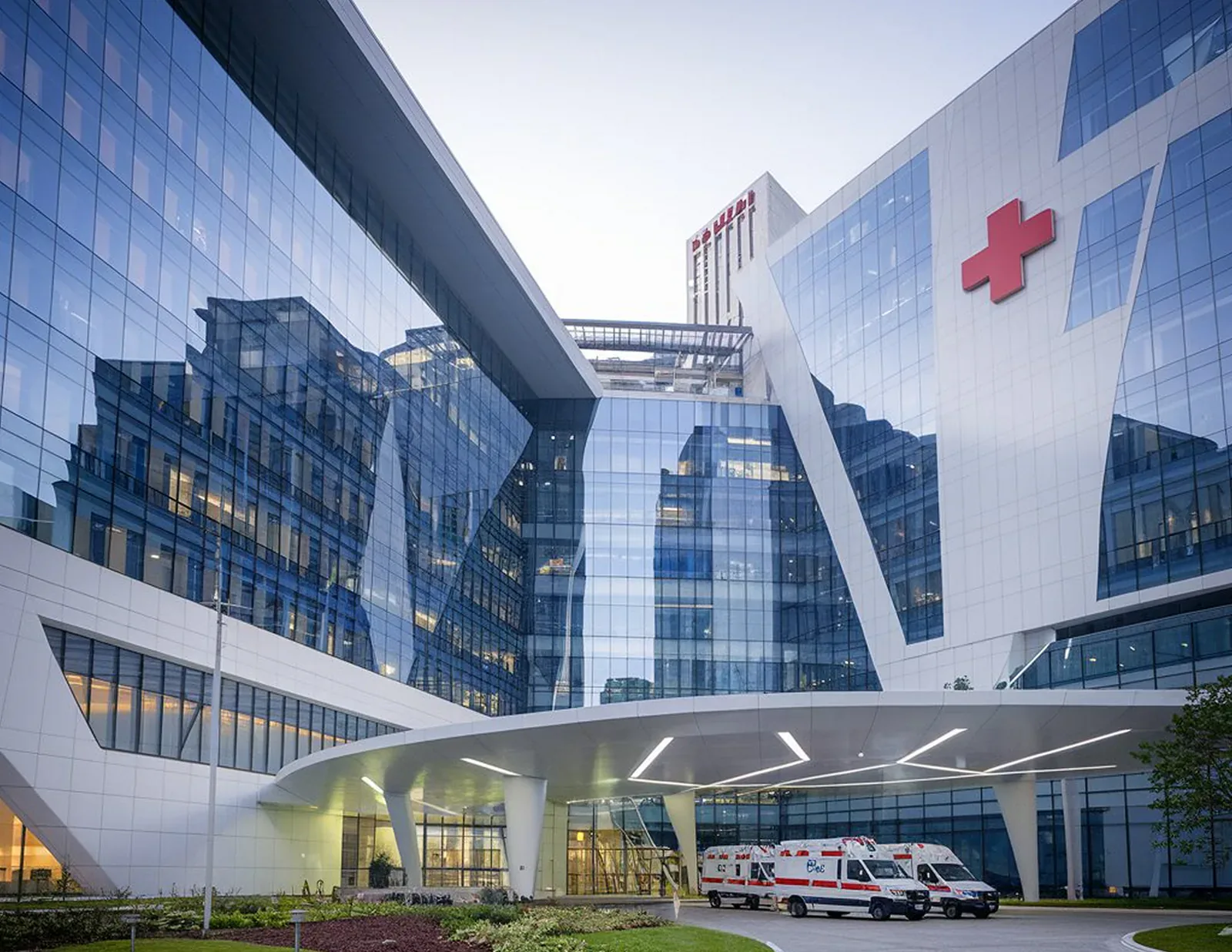 Modern private hospital building
